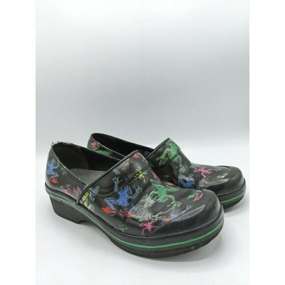 Dansko Shoes - Dansko Women's Vegan Clog Shoes Comfort Slip On Work Frog  Print  37 6.5- 7